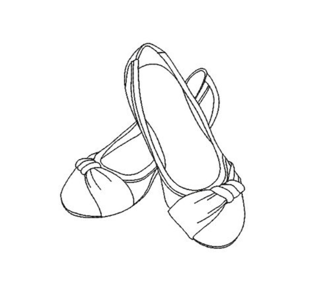 Instant Download Machine Embroidery Ballerina Shoe Redwork Etsy