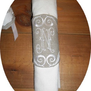 Instant download Machine Embroidery napkin ring image 1