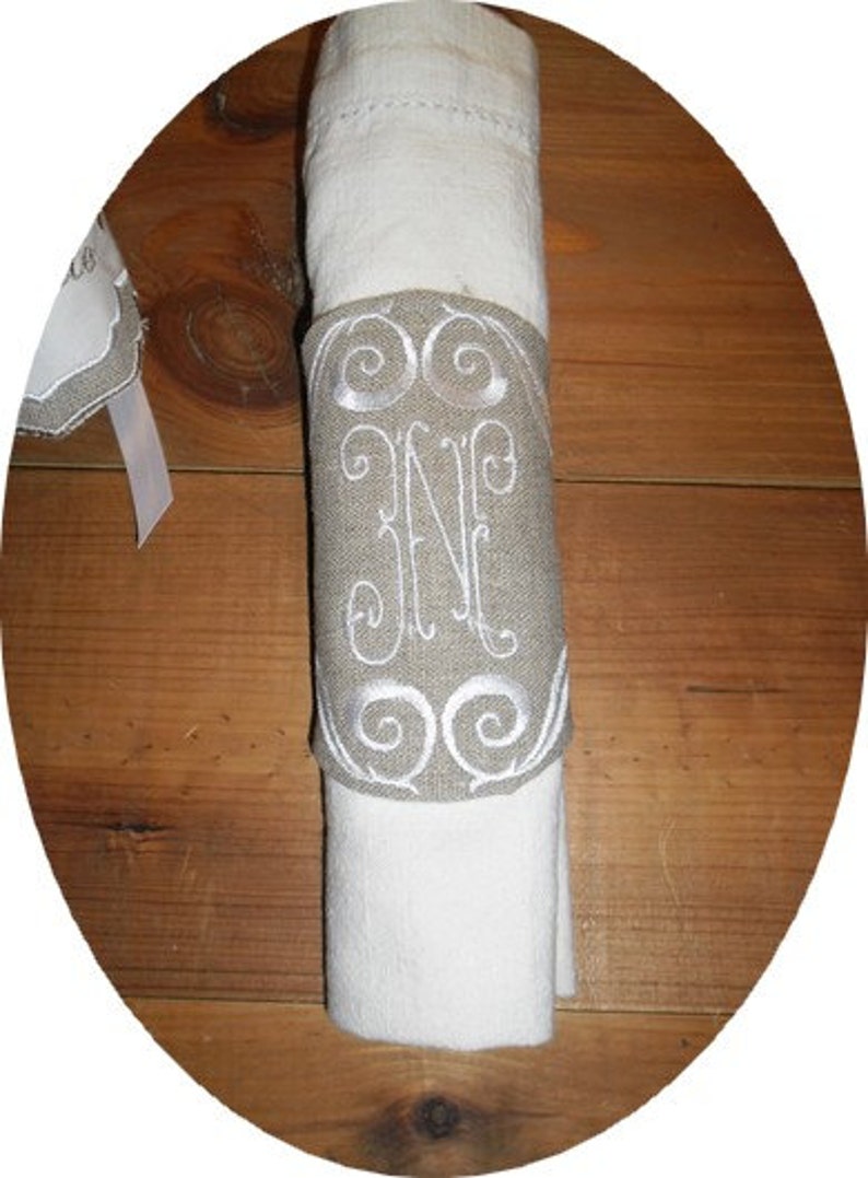 Instant download Machine Embroidery napkin ring image 1