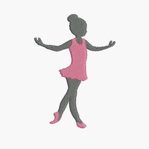 Instant download Machine  Embroidery  design Silhouette ballet dancer