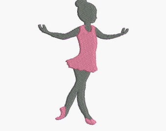 Instant download Machine  Embroidery  design Silhouette ballet dancer
