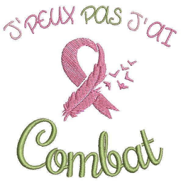 Motif de broderie machine J'peux pas j'ai combat