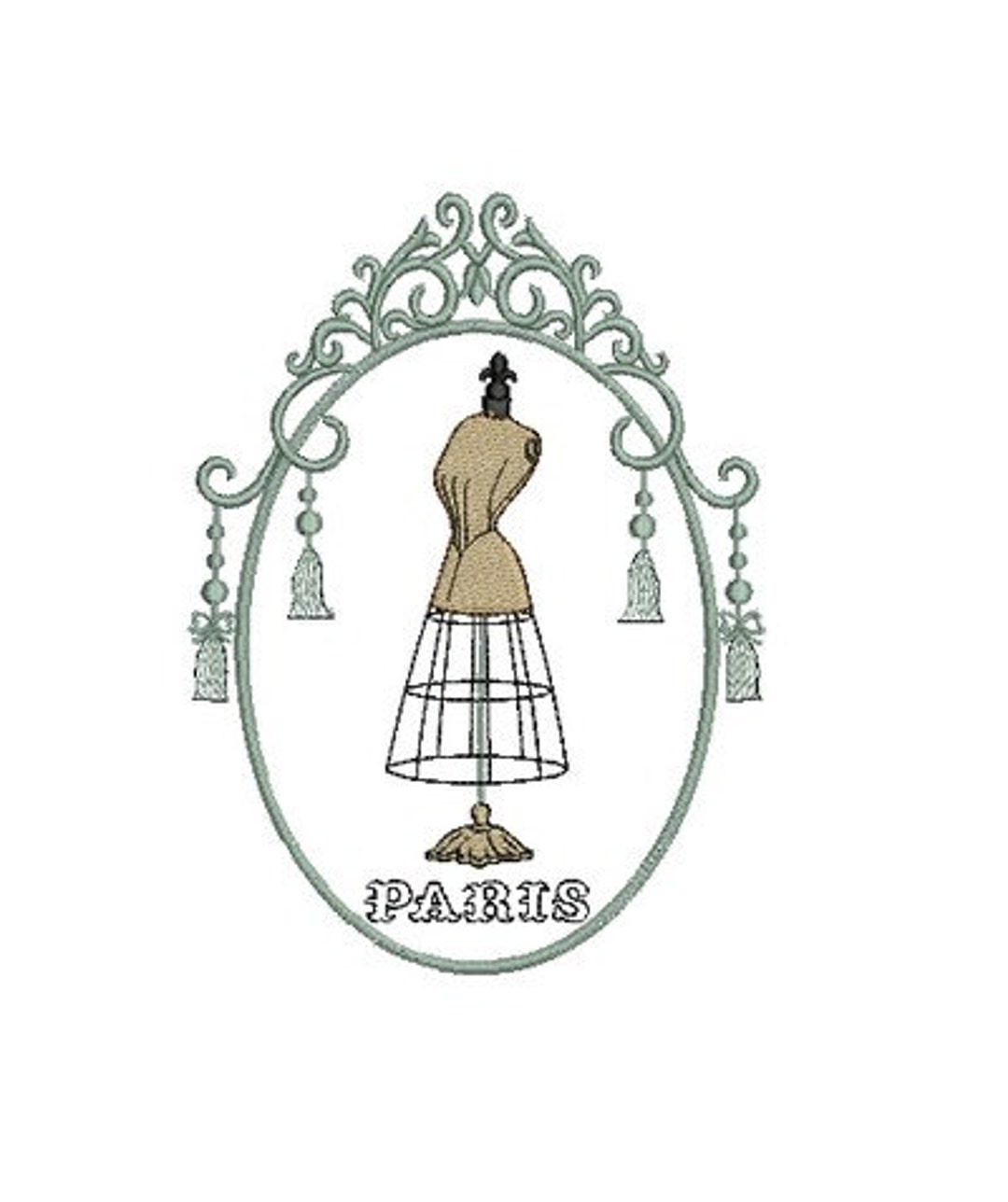 Instant Download Machine Embroidery Frame Retro Sewing Mannequin N2