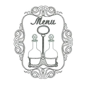 Sofortiger Download Maschine Stickerei Cruet set, Essig und Öl