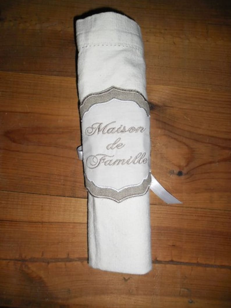 Instant download Machine Embroidery ITH napkin ring image 1