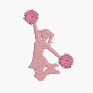 Instant download borduurwerk ontwerp silhouet pom pom meisje