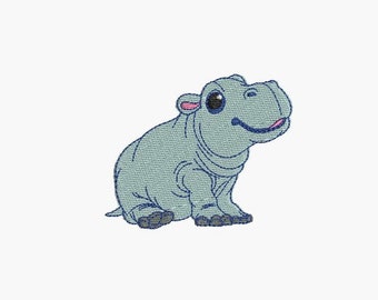 Instant download Machine  Embroidery design Hippopotamus