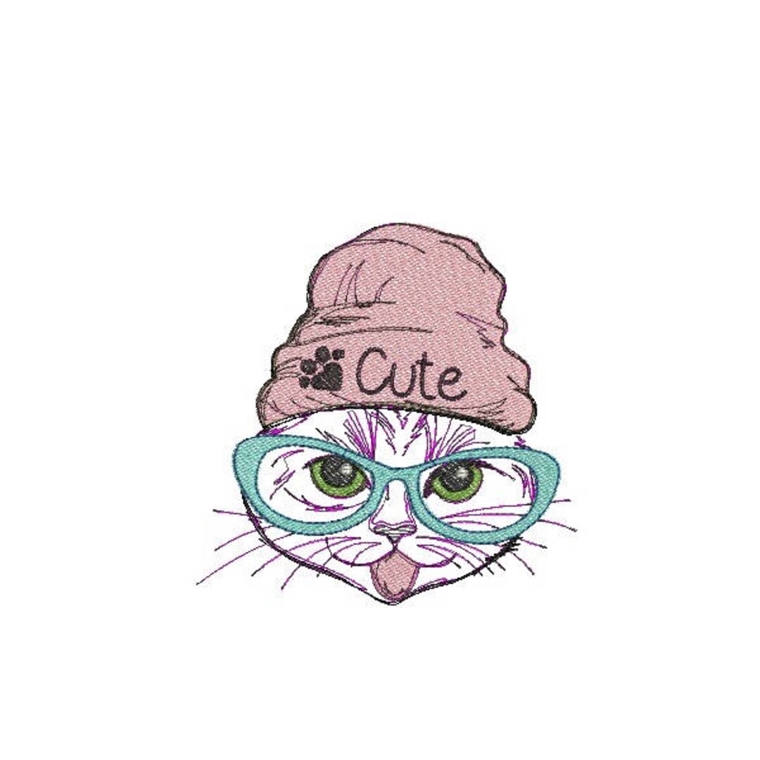 Instant Download Machine Embroidery Cat so Cute - Etsy