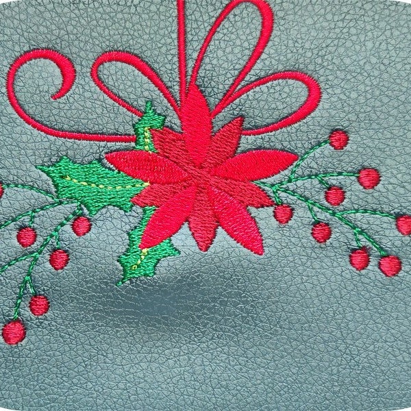 motif de broderie machine  poinsettia de noël