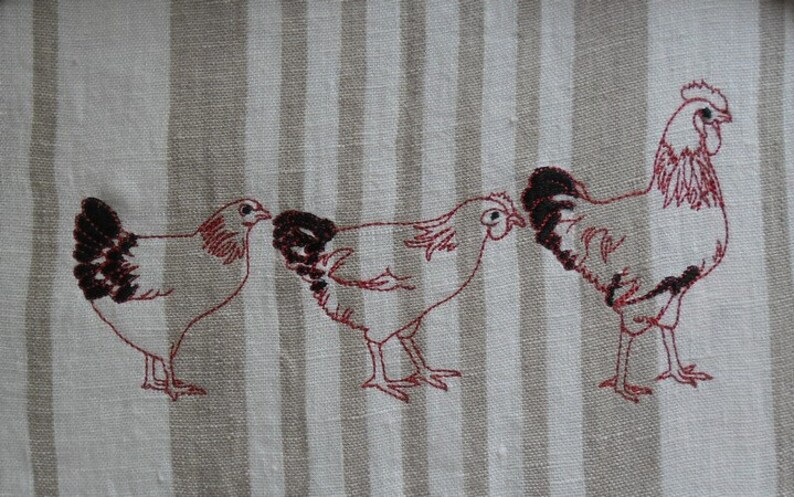 Chicken Redwork File Instant Download Redwork Machine Embroidery Design Chicken - Etsy