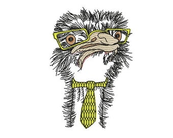 Instant download machine applique  embroidery   Mr ostrich