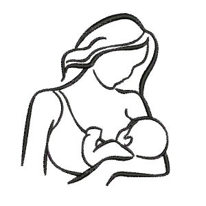 Instant download machine embroidery design mother child breastfeeding