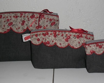 Instant download  Machine Embroidery  design ITH Toiletry bag scalloped