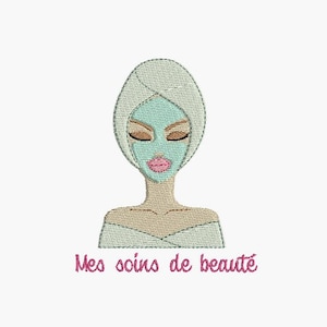 Descarga inmediata bordado silueta niña la mascarilla
