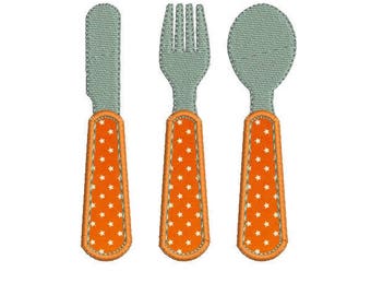 instant download embroidery applique design  Children's cutlery