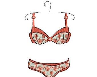 instant download embroidery design Lingerie set