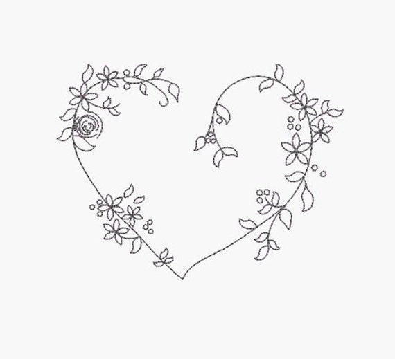 Instant Download Heart flower