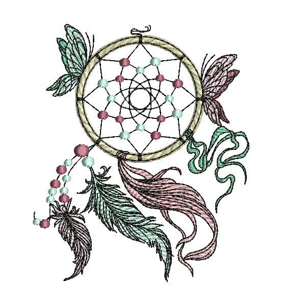 Instant Download Machine Embroidery design butterfly dream Catcher