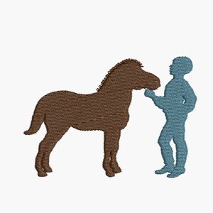 ontwerp van de Machine borduurwerk instant download silhouet jongen met haar pony