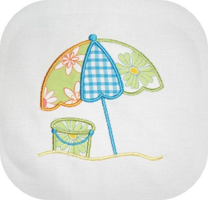 Instant Download Embroidery Design Applique Beach Umbrella Etsy