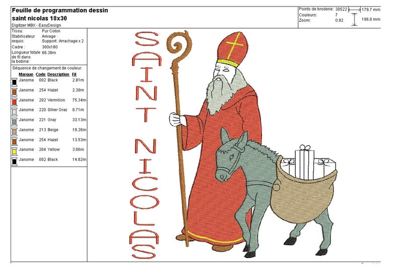 Instant Download embroidery design Saint Nicolas image 5