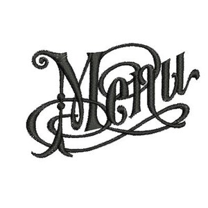 Sofortiger Download Machine Embroidery Menü essen französischen Stil