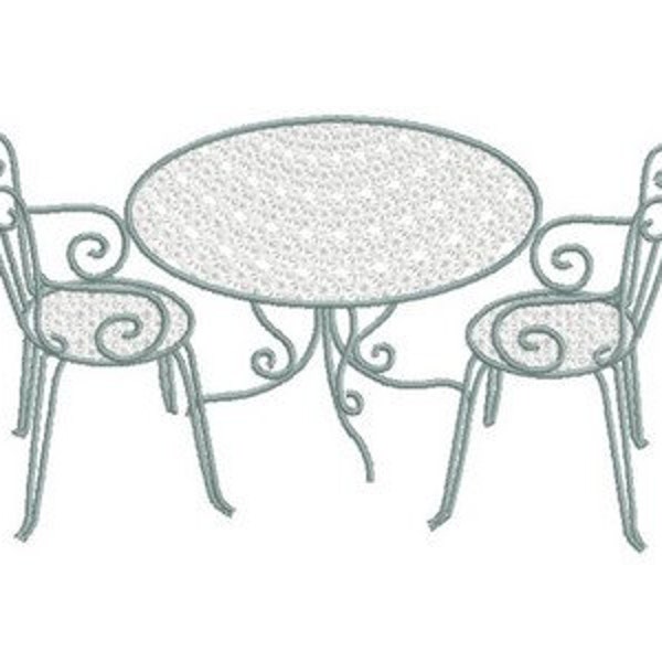 Table metal jardin de la broderie machine et chaise antique la valeur téléchargement touch Français
