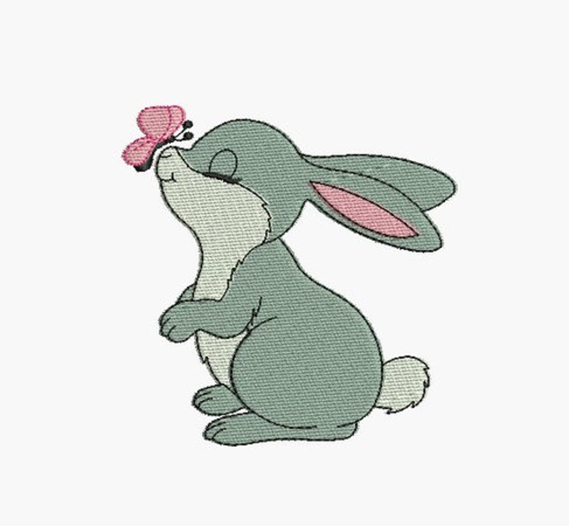 Instant Download Machine Embroidery Design Little Rabbit and Butterfly ...