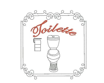 Motif de broderie Téléchargement instantané toilette Vintage