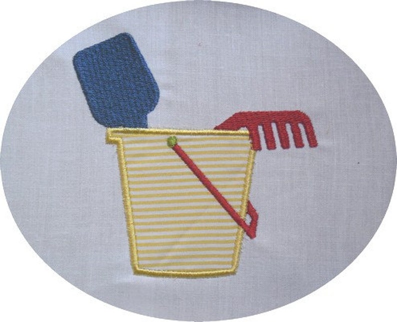 Instant Download Embroidery Applique Beach Bucket Etsy