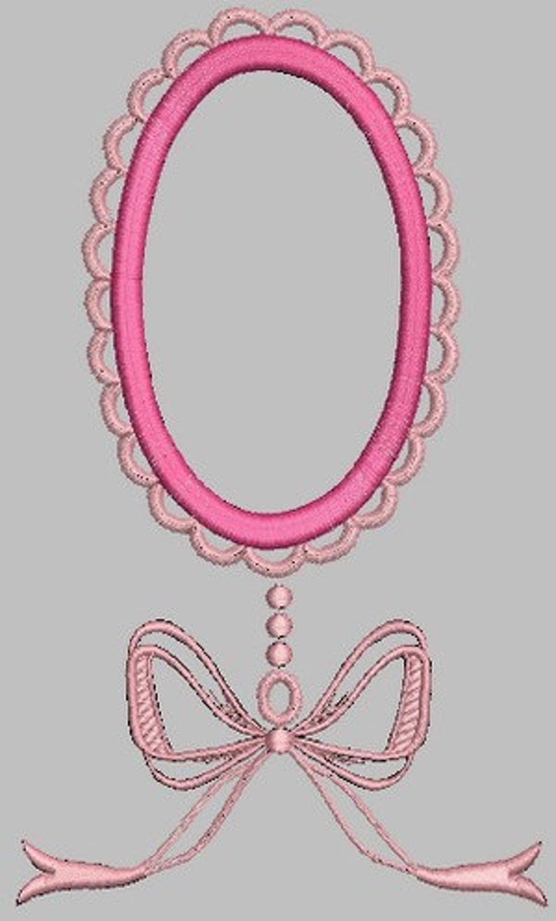 Instant download Machine Embroidery scalloped oval frame grand siècle image 2