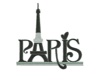 instant download embroidery  Paris eiffel tower