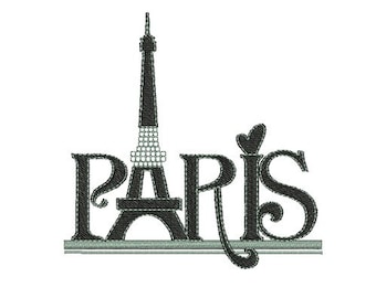 instant download embroidery  Paris eiffel tower