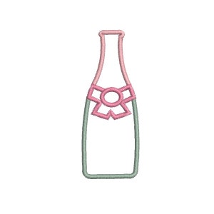 Sofortiger Download Maschinenstickerei Applique Sektflasche