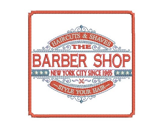 Instant Download Embroidery Design Barber Shop 