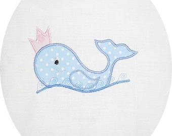 Instant download Machine Embroidery applique whale