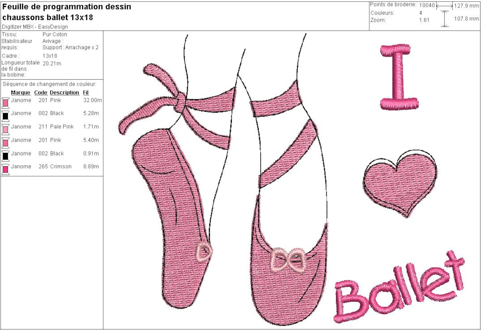 instant download machine embroidery design ballet shoes