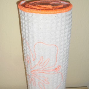 Máquina de download instantâneo Bordado toalha de papel de hibisco reutilizável ITH