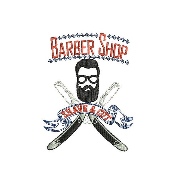 Instant Download Embroidery Design Barber Shop 