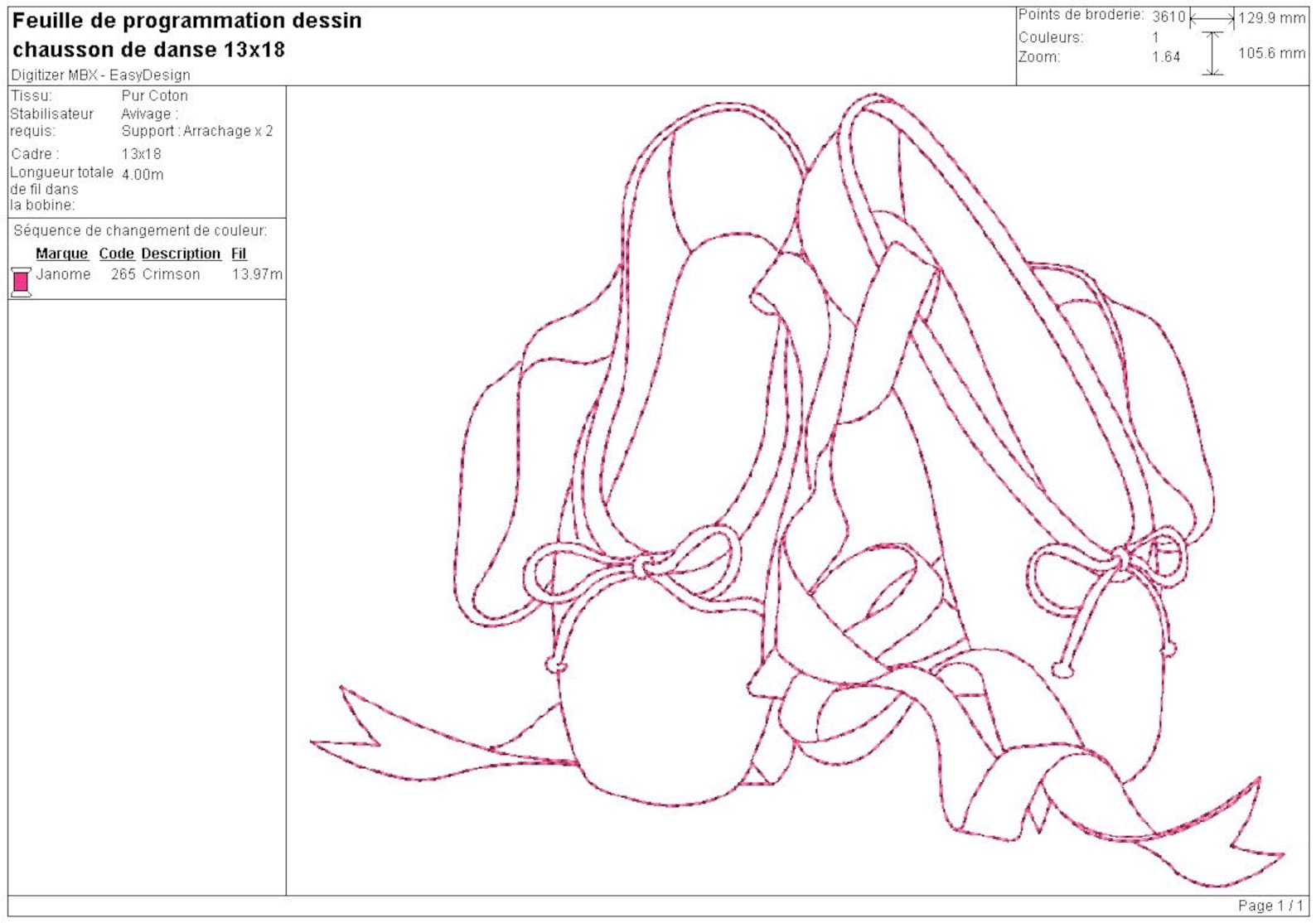 instant download machine embroidery design ballet shoes redwork