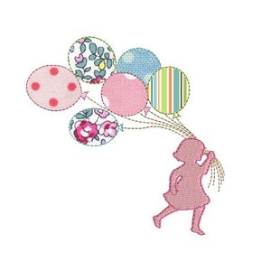 download immediato ricamo cinese chadow sagoma bambina con palloncini applique
