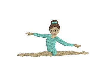 Instant download Machine  Embroidery  design Silhouette  gymnast splits