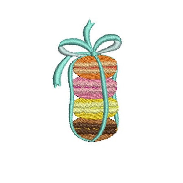 Instant Télécharger macaron avec design de broderie ruban