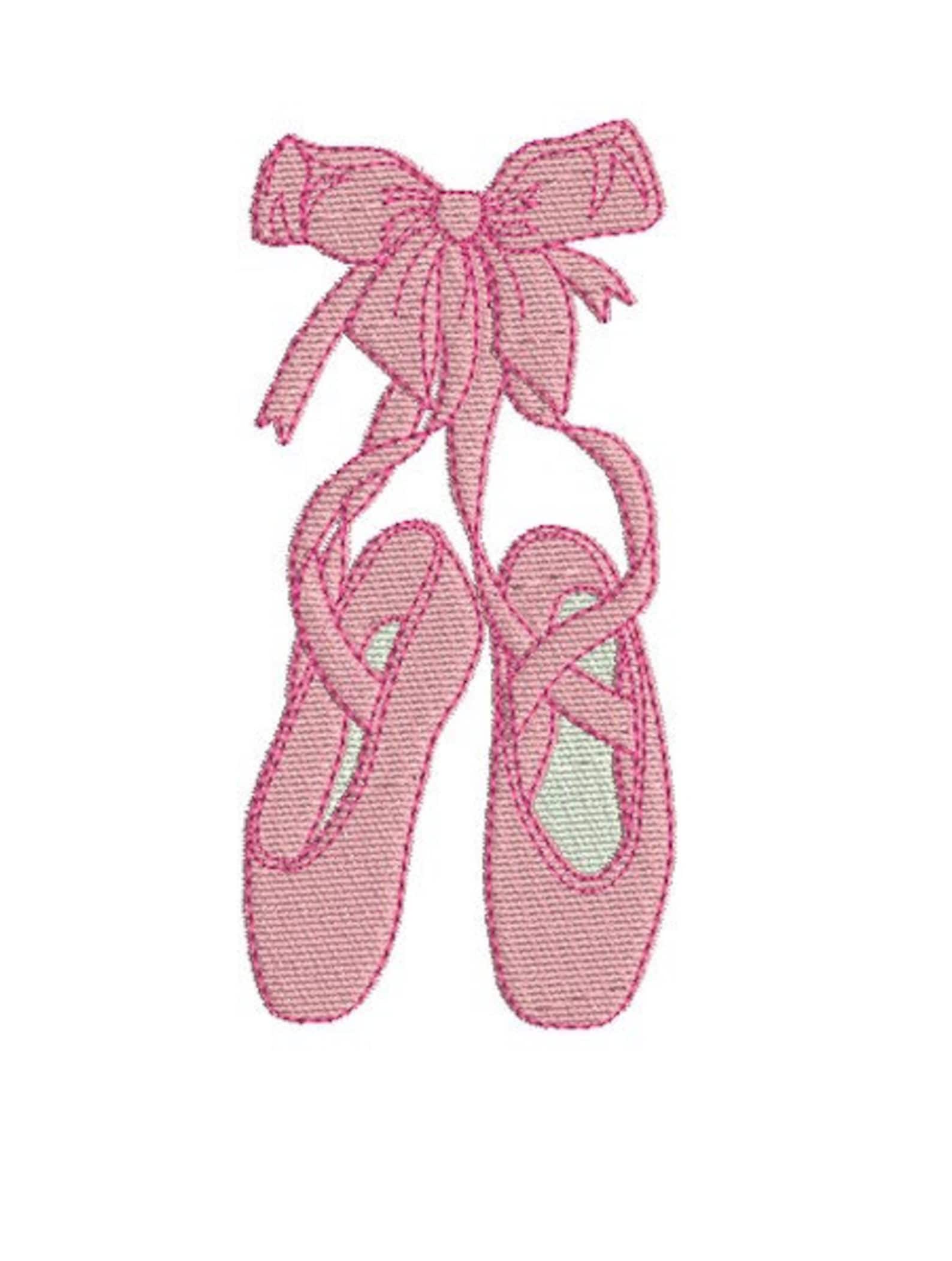 instant download machine embroidery dance shoes ballet