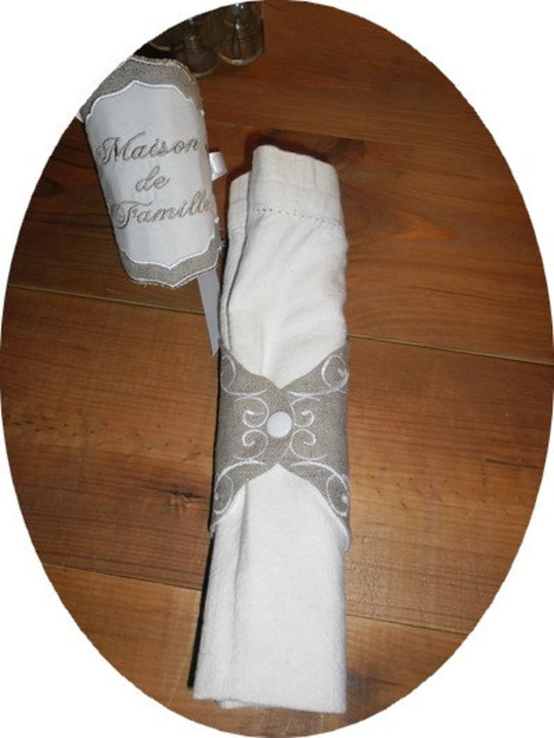 Instant download Machine Embroidery napkin ring image 3