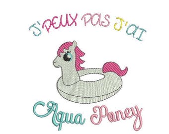 Instant Download Machine Embroidery  design  aqua pony