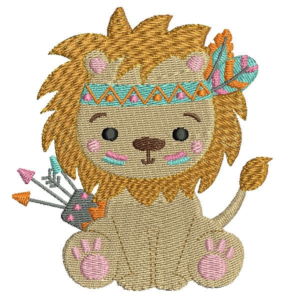 Motif de broderie machine lion indien