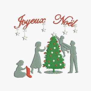 Instant download borduurwerk silhouet Family christmas