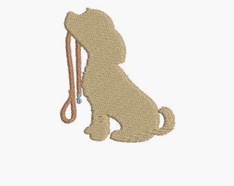 instant download embroidery design Silhouette holding dog leash