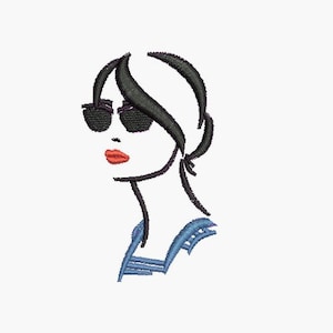 Instant download borduurwerk silhouet vrouw met een matroos trui